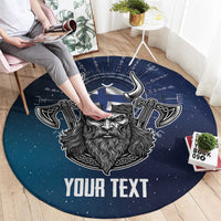 Personalized Finland Drakkar Vikings Round Carpet Suomi Viking Warrior