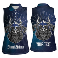 Personalized Finland Drakkar Vikings Women Sleeveless Polo Shirt Suomi Viking Warrior