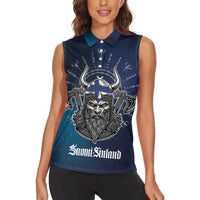 Personalized Finland Drakkar Vikings Women Sleeveless Polo Shirt Suomi Viking Warrior