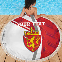 Personalized Norway Coat of Arms Beach Blanket Golden Lion