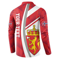 Personalized Norway Coat of Arms Button Sweatshirt Golden Lion