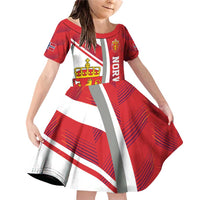 Personalized Norway Coat of Arms Family Matching Off Shoulder Short Dress and Hawaiian Shirt Golden Lion