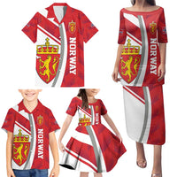 Personalized Norway Coat of Arms Family Matching Puletasi and Hawaiian Shirt Golden Lion