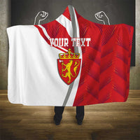 Personalized Norway Coat of Arms Hooded Blanket Golden Lion