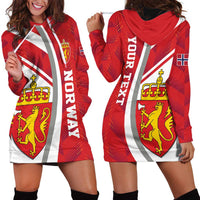 Personalized Norway Coat of Arms Hoodie Dress Golden Lion