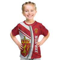 Personalized Norway Coat of Arms Kid T Shirt Golden Lion