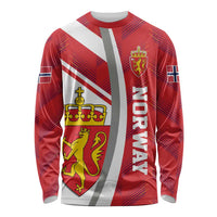 Personalized Norway Coat of Arms Long Sleeve Shirt Golden Lion