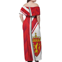 Personalized Norway Coat of Arms Off Shoulder Maxi Dress Golden Lion