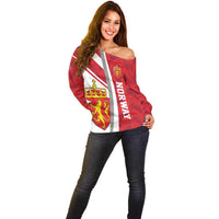 Personalized Norway Coat of Arms Off Shoulder Sweater Golden Lion