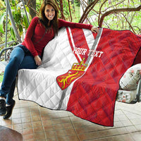 Personalized Norway Coat of Arms Quilt Golden Lion