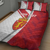 Personalized Norway Coat of Arms Quilt Bed Set Golden Lion