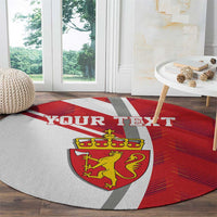 Personalized Norway Coat of Arms Round Carpet Golden Lion