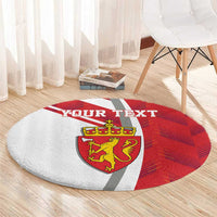 Personalized Norway Coat of Arms Round Carpet Golden Lion