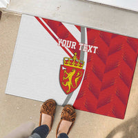 Personalized Norway Coat of Arms Rubber Doormat Golden Lion