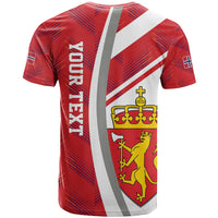 Personalized Norway Coat of Arms T Shirt Golden Lion