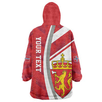 Personalized Norway Coat of Arms Wearable Blanket Hoodie Golden Lion