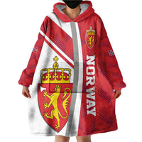 Personalized Norway Coat of Arms Wearable Blanket Hoodie Golden Lion