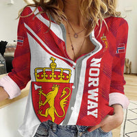 Personalized Norway Coat of Arms Women Casual Shirt Golden Lion