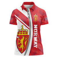 Personalized Norway Coat of Arms Women Polo Shirt Golden Lion