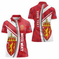 Personalized Norway Coat of Arms Women Polo Shirt Golden Lion