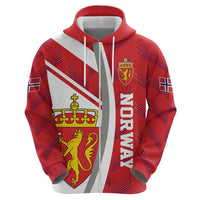 Personalized Norway Coat of Arms Zip Hoodie Golden Lion