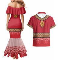 Norway Constitution Day Couples Matching Mermaid Dress and Hawaiian Shirt Norwegian bunads