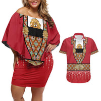 Norway Constitution Day Couples Matching Off Shoulder Short Dress and Hawaiian Shirt Norwegian bunads