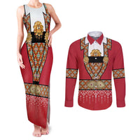 Norway Constitution Day Couples Matching Tank Maxi Dress and Long Sleeve Button Shirt Norwegian bunads