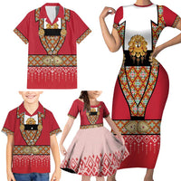 Norway Constitution Day Family Matching Short Sleeve Bodycon Dress and Hawaiian Shirt Norwegian bunads