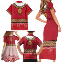 Norway Constitution Day Family Matching Short Sleeve Bodycon Dress and Hawaiian Shirt Norwegian bunads