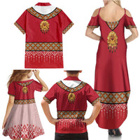 Norway Constitution Day Family Matching Summer Maxi Dress and Hawaiian Shirt Norwegian bunads