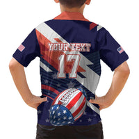 Custom United States American Football Family Matching Off Shoulder Short Dress and Hawaiian Shirt USA Go Champions Sporty Style