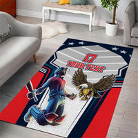 Custom United States Cricket Area Rug USA Go Champions and Eagle Mascot Style