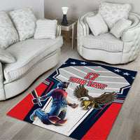 Custom United States Cricket Area Rug USA Go Champions and Eagle Mascot Style