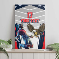 Custom United States Cricket Canvas Wall Art USA Go Champions and Eagle Mascot Style