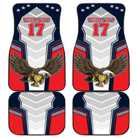 Custom United States Cricket Car Mats USA Go Champions and Eagle Mascot Style