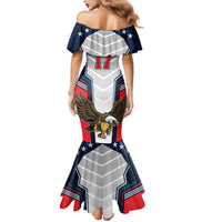 Custom United States Cricket Family Matching Mermaid Dress and Hawaiian Shirt USA Go Champions and Eagle Mascot Style