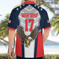 Custom United States Cricket Hawaiian Shirt USA Go Champions and Eagle Mascot Style