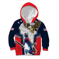 Custom United States Cricket Kid Hoodie USA Go Champions and Eagle Mascot Style