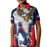 Custom United States Cricket Kid Polo Shirt USA Go Champions and Eagle Mascot Style