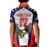 Custom United States Cricket Kid Polo Shirt USA Go Champions and Eagle Mascot Style