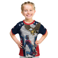 Custom United States Cricket Kid T Shirt USA Go Champions and Eagle Mascot Style
