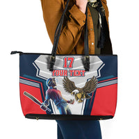 Custom United States Cricket Leather Tote Bag USA Go Champions and Eagle Mascot Style