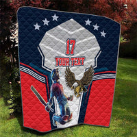Custom United States Cricket Quilt USA Go Champions and Eagle Mascot Style