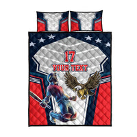 Custom United States Cricket Quilt Bed Set USA Go Champions and Eagle Mascot Style