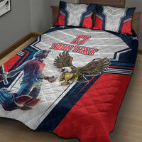 Custom United States Cricket Quilt Bed Set USA Go Champions and Eagle Mascot Style