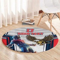 Custom United States Cricket Round Carpet USA Go Champions and Eagle Mascot Style