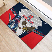 Custom United States Cricket Rubber Doormat USA Go Champions and Eagle Mascot Style