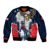 Custom United States Cricket Sleeve Zip Bomber Jacket USA Go Champions and Eagle Mascot Style