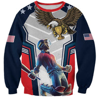Custom United States Cricket Sweatshirt USA Go Champions and Eagle Mascot Style
